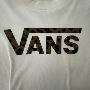 Vans White and Brown leopard Graphic T-Shirt